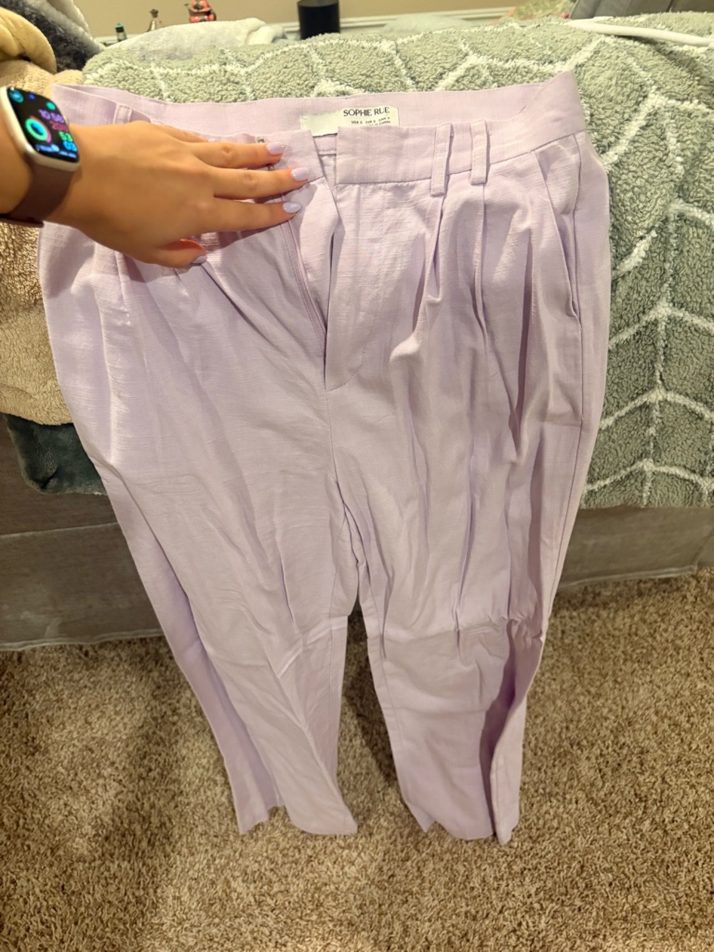 Sophie Rue Pastel Lilac High-Waist Trousers